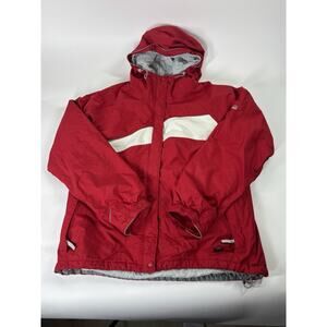 Columbia Vertex Womens Winter Coat Size Large Red Hooded Full Zip (see desc)